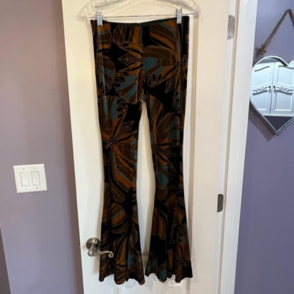 Free People Velvet Float On Butterfly Stretch Flares